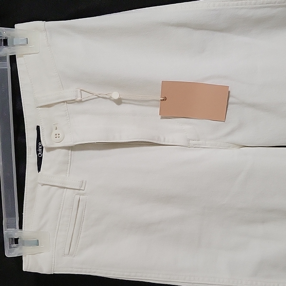 Quince WHITE Cotton Twill Wide Leg Pants - Picture 4 of 7
